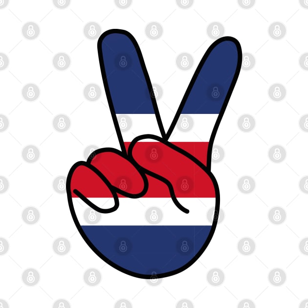 Costa Rica Flag V Sign by DiegoCarvalho