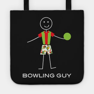 Funny Mens Bowling Illustration Tote