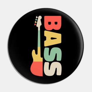 Retro Bass Design - Vintage Gift For Bassist Pin