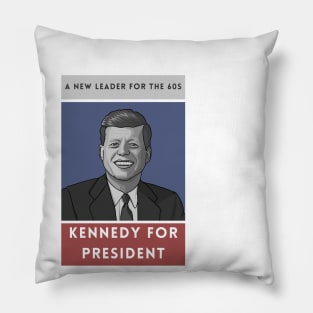 JFK: 1960s Campaign Poster Art Pillow