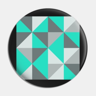 Aqua and Grey Retro Inspired Pattern Pin