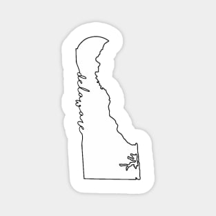 cursive delaware outline Magnet