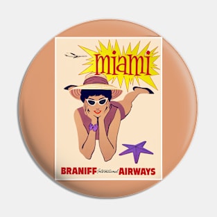 Miami Travel Poster Pin