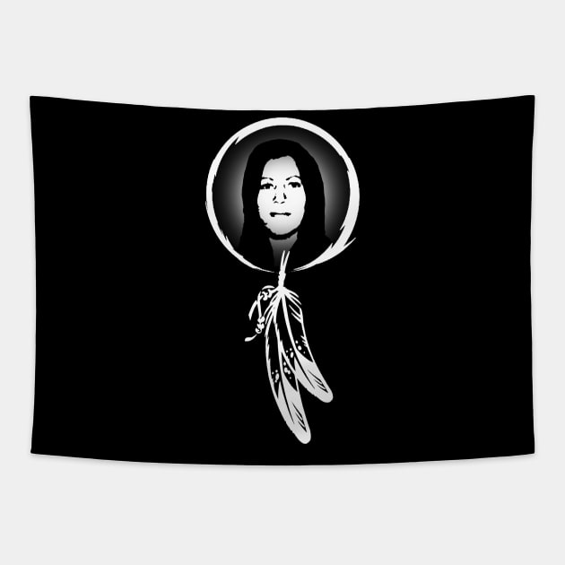 Naguset Eask (Anna Mae Aquash - Mi'kmaq Warrior Queen) Tapestry by GardenOfNightmares