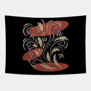 Folk floral art print  Flowers abstract art  poster Tapestry