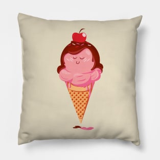 Tasty Strawberry Icecream Cone Pillow