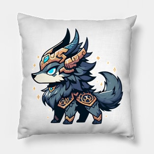 Kawaii Chibi Wolf Fenrir Norse Mythology Pillow