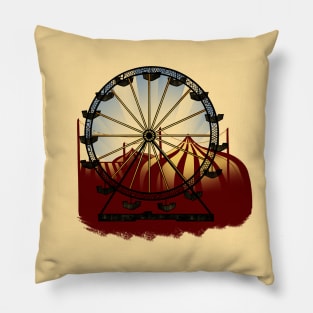 Old Carnival Ferris Wheel Pillow