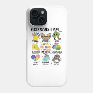 God Says I Am Strong Accepted Bold Autism Awareness Phone Case