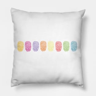 Colorful finger prints Pillow