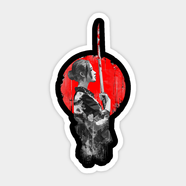 Samurai Girl Samurai Sticker Teepublic Samurai Girl Samurai Sticker Teepublic