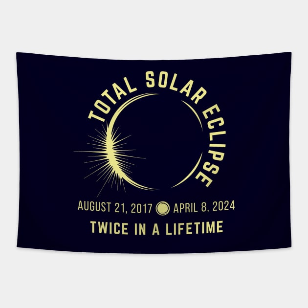 Total Solar Eclipse | Twice In A Lifetime | Light Yellow On Darks Tapestry by ErosVixens