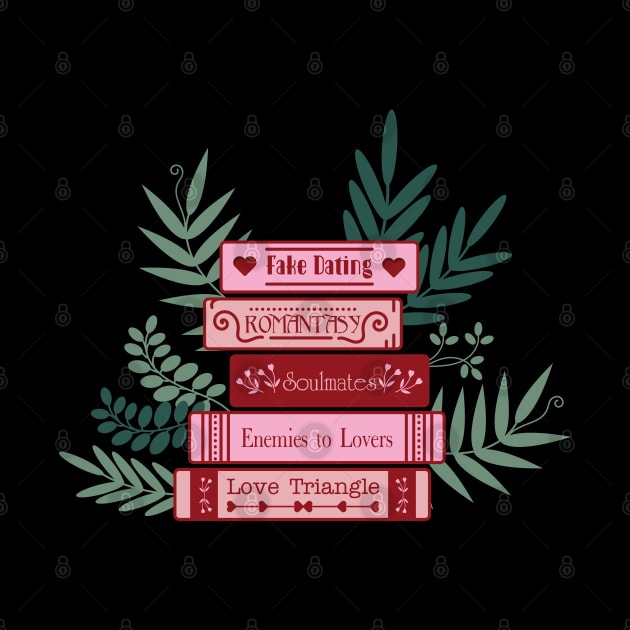 Bookish aesthetic | Romance tropes | Book stack by ArtistryWhims