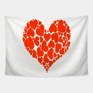 A Heart Full Of Love Red Pattern Tapestry