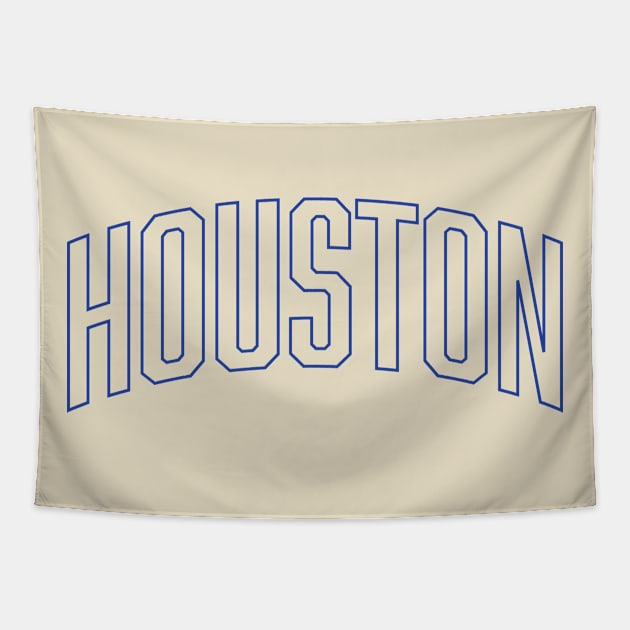 Houston Blue Outline Tapestry by Good Phillings