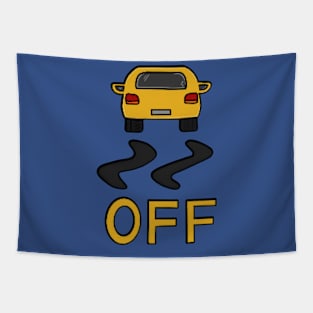 Pixelated Dark Yellow Car Tapestry