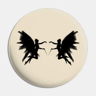 Black angel wings Pin