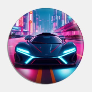 Asian Neon Velocity: Futuristic Thrill Ride Pin