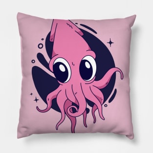 Cute Squid Cartoon Pillow