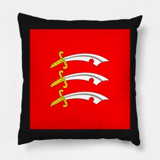 Essex County Flag - Three Saxon Seaxes of Red Field Pillow