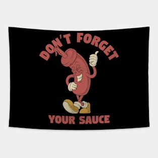 Retro Ketchup Bottle" Tapestry