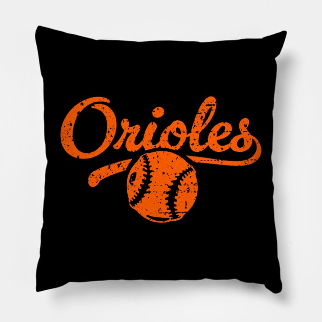 Retro Orioles Pillow by Throwzack