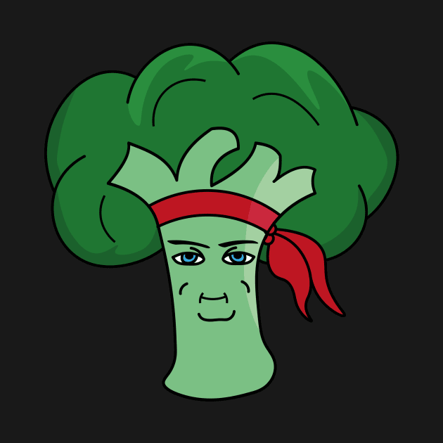 Ninja broccoli chad wearing a bandana by Captain-Jackson