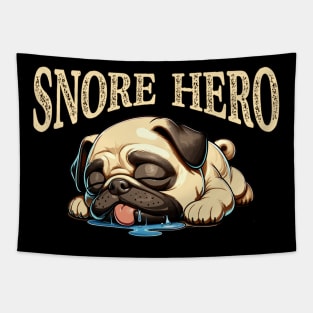 Pug Snoring Tapestry