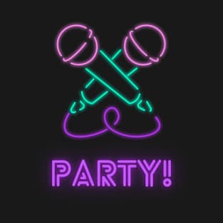 Neon Microphone Party T-Shirt