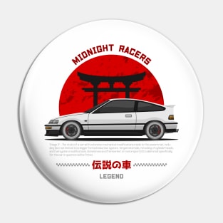 Midnight Racer White CRX JDM Pin