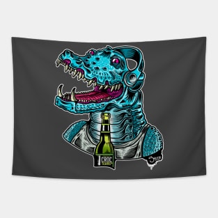 Croc open a cold one Tapestry