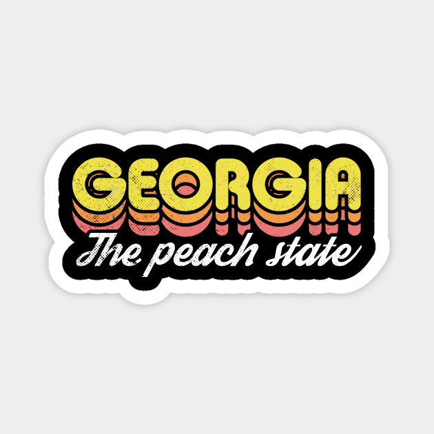 Retro Georgia The Peach State Magnet by rojakdesigns