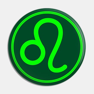 Cool Green Leo Symbol Pin