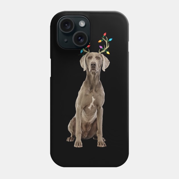 Weimaraner Reindeer Christmas Phone Case by bienvaem