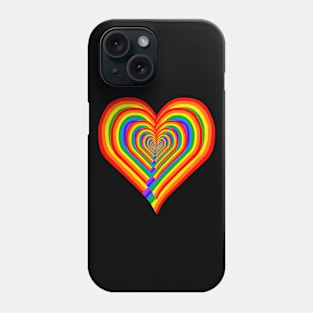 Repeating Rainbow Heart Shaped Echo Phone Case