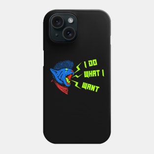 Rocker Cat I do what I want funny Kitty Phone Case