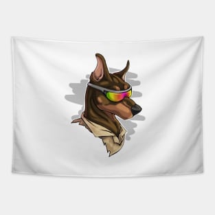 Cool Brown Doberman with Shades Tapestry