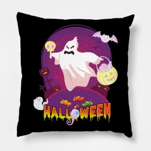 Halloween Ghost Pastel Candy Cute and Funny Spooky Costume Pillow