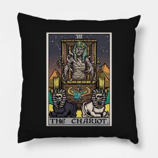 The Chariot Tarot Card Halloween Mummy Sphinx Egyptian Pyramids Pillow