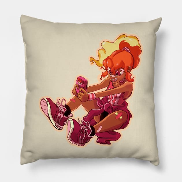 Fox Fan Girl Pillow by LukeValentineArt