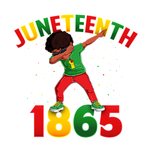 Juneteenth Dabbing Black King Melanin Brown Skin Boys Dab T-Shirt