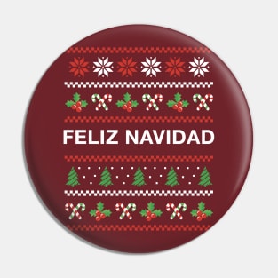 Feliz Navidad Ugly Christmas Design Latino Xmas Pin