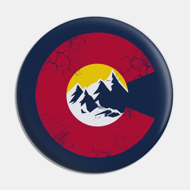 Colorado Mountains Flag Pin by E