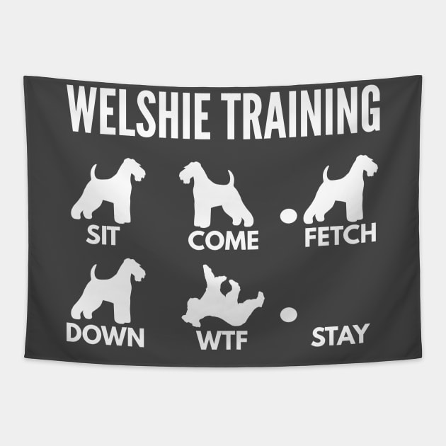 Welsh Terrier Training Welshie Dog Tricks Tapestry by DoggyStyles