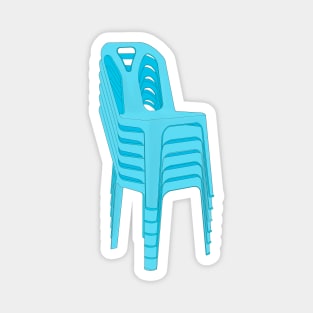 Stack of Blue Plastic Chairs Magnet