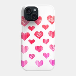 Painted Pink Hearts Phone Case