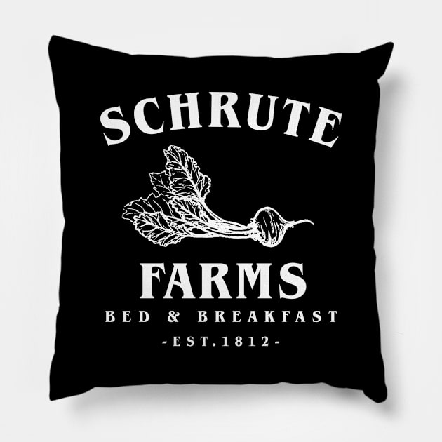 Schrute Farms est 1812 Pillow by newledesigns