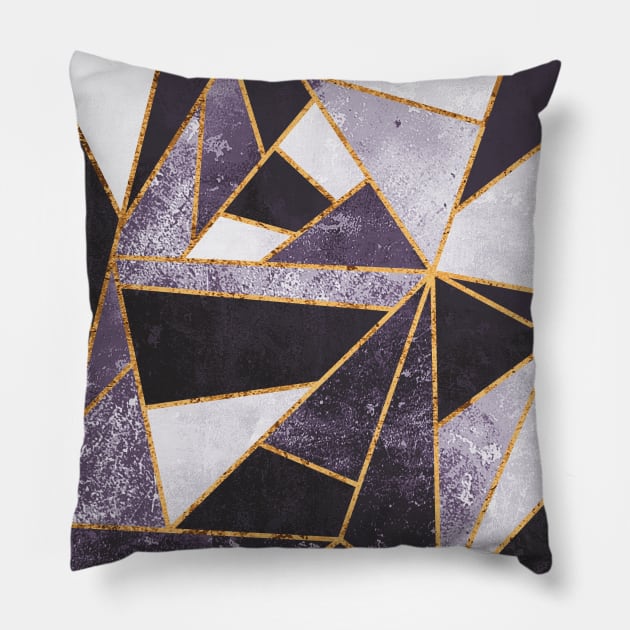 Amethyst and Gold Gift For Christmas Pillow by speckled