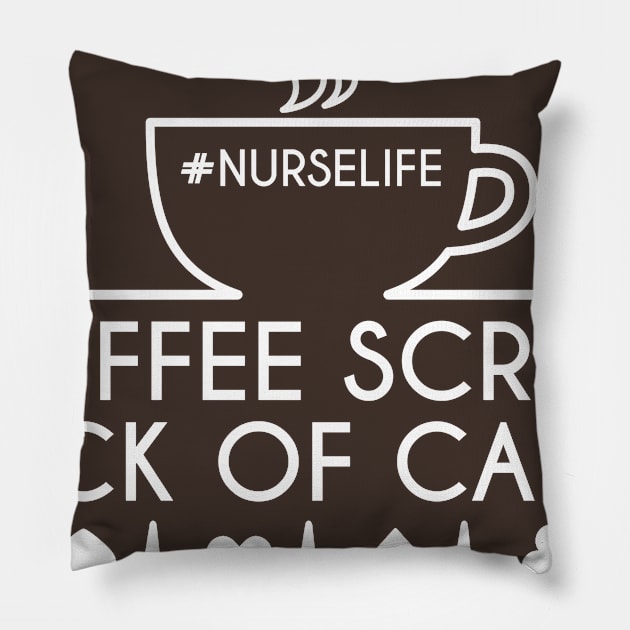 FUNNY CAFFEINE COFFEE SCRUBS DECK OF CARDS NURSELIFE Pillow by porcodiseno