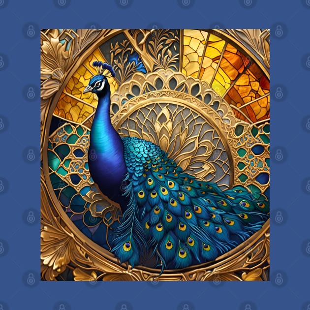 Stained Glass Peacock by RoxanneG